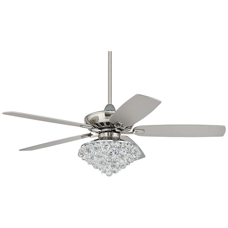Image 2 52 inch Casa Journey Nickel and Crystal LED Ceiling Fan with Remote