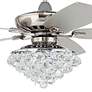 52" Casa Journey Nickel and Crystal LED Ceiling Fan with Remote