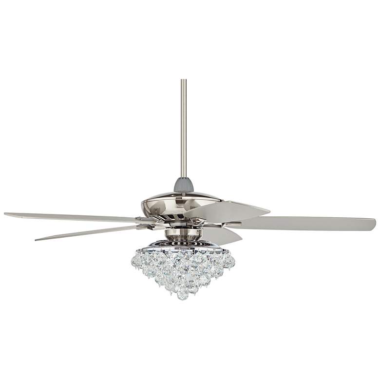 Image 6 52 inch Casa Journey Nickel and Crystal LED Ceiling Fan with Remote more views