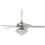 52" Casa Journey Nickel and Crystal LED Ceiling Fan with Remote