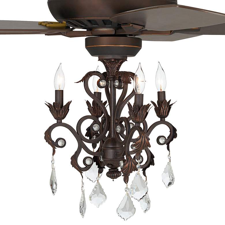 Image 3 52" Casa Journey Oil-Rubbed Bronze Crystal LED Ceiling Fan more views