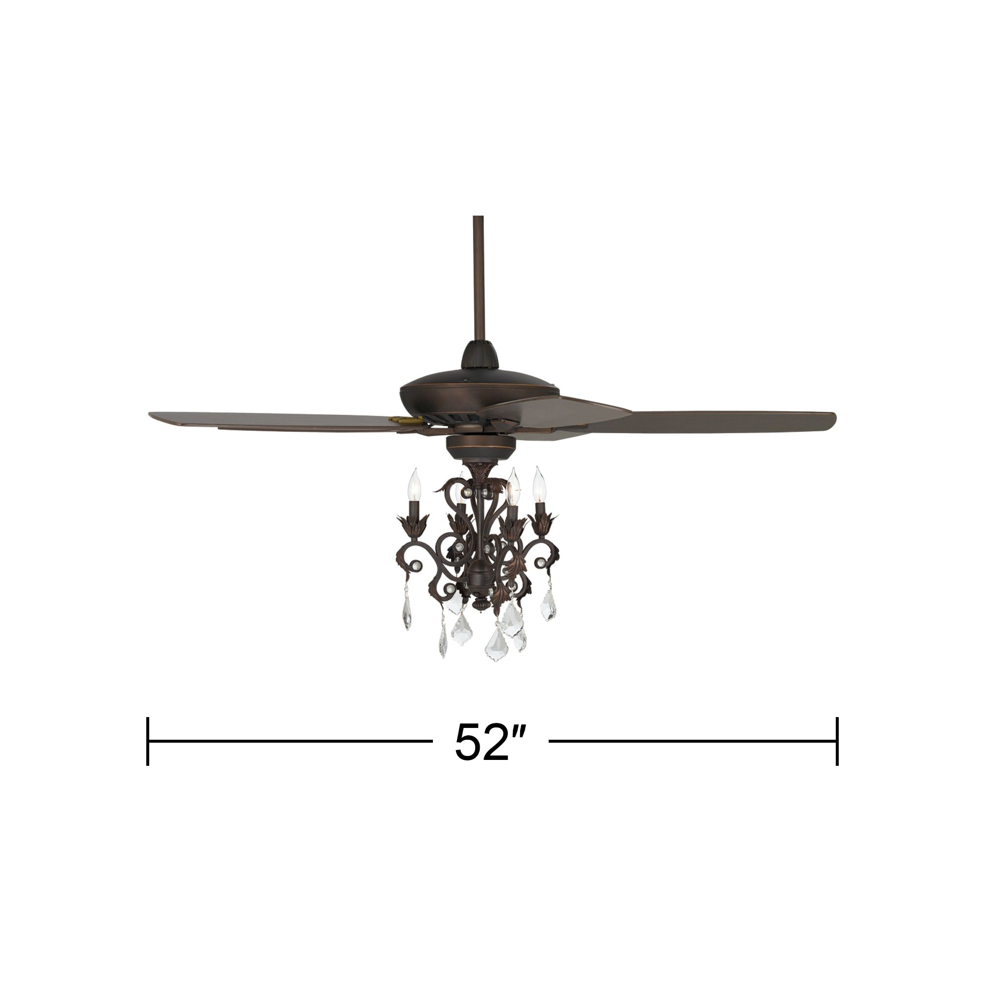 Image 5 52" Casa Journey Oil-Rubbed Bronze Crystal LED Ceiling Fan more views