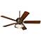 52" Casa Optima Bronze and Alabaster Glass LED Ceiling Fan