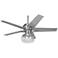 52" Casa Optima™ Brushed Steel and Crystal Ceiling Fan
