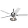 52" Casa Optima Brushed Steel Ceiling Fan with Light Kit