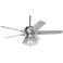 52" Casa Optima Deco Crystal Brushed Steel LED Ceiling Fan