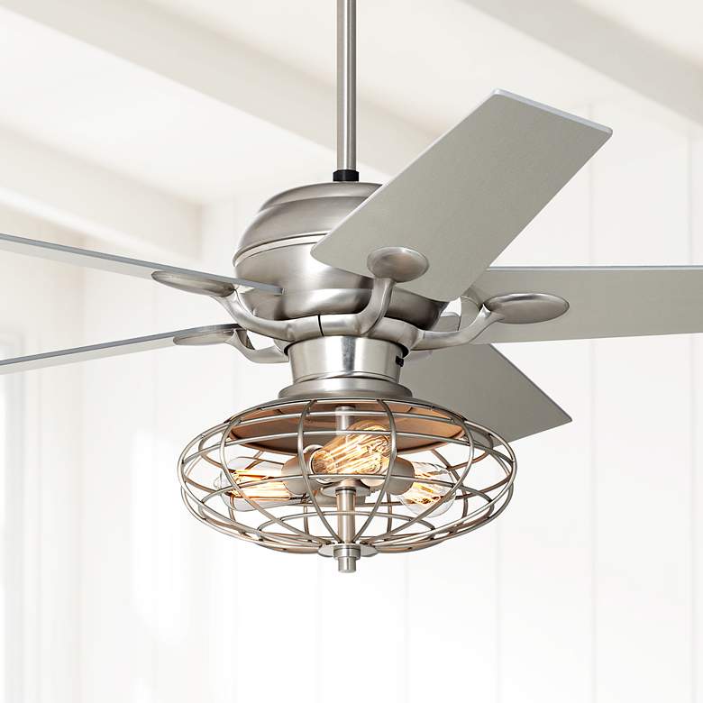 Image 1 52 inch Casa Optima&#8482; Industrial Brushed Steel Ceiling Fan