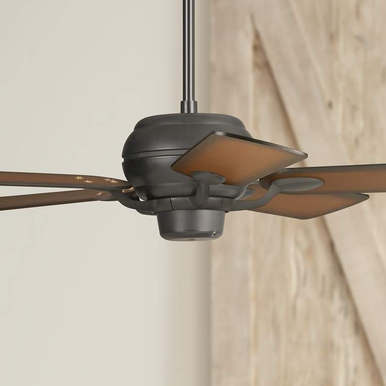 Image 1 52 inch Casa Optima Matte Black Teak Finish Blades Ceiling Fan