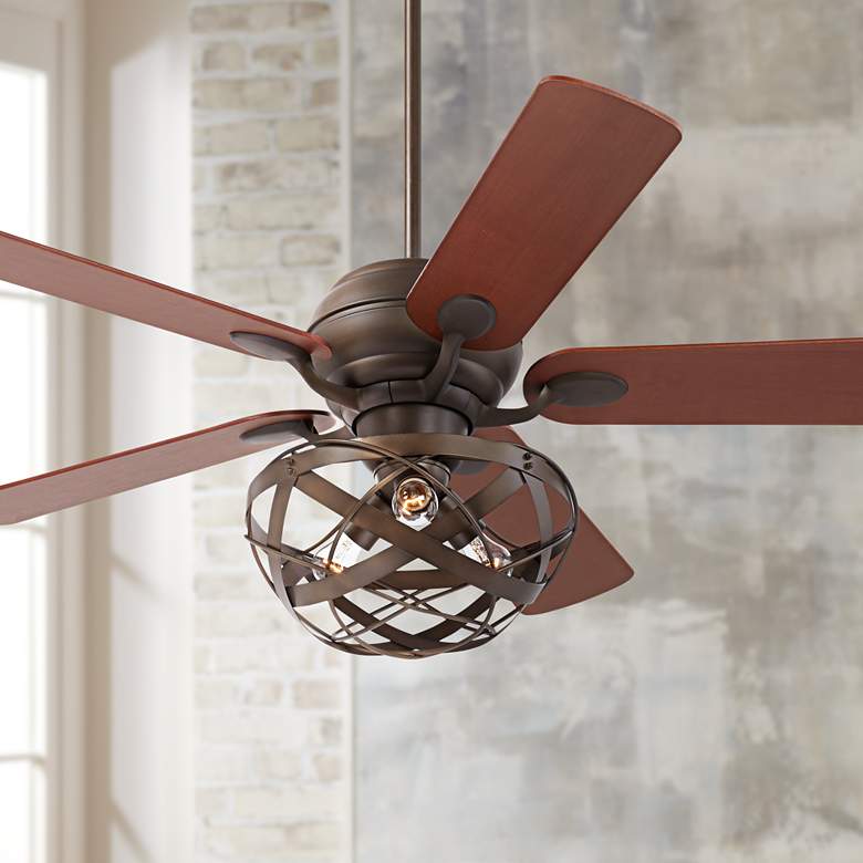 Image 1 52" Casa Optima Orbital Weave Oil-Rubbed Bronze Ceiling Fan