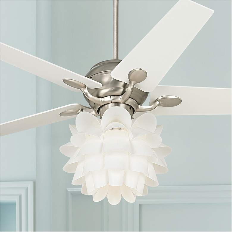 Image 1 52" Casa Optima™ White Flower LED Ceiling Fan