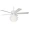 52" Casa Optima White Square-Tip Flower LED Ceiling Fan
