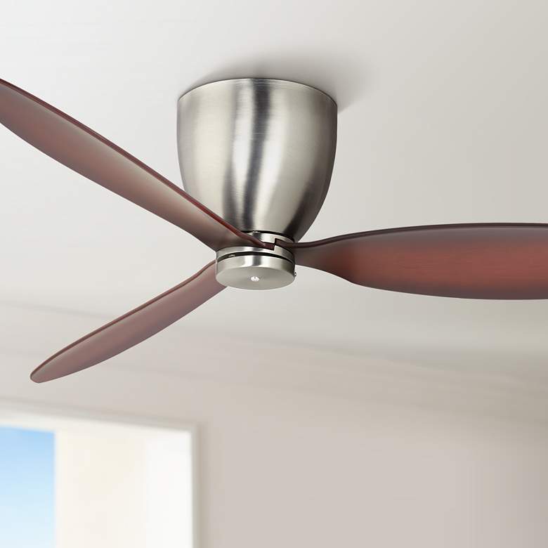 Image 1 52 inch Casa Orbitor Brushed Nickel Hugger Ceiling Fan with Wall Control