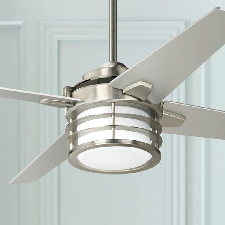 Image 1 52 inch Casa Scion&#8482; Brushed Steel LED Ceiling Fan
