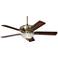52" Casa Trilogy Brass and Alabaster Glass Pull Chain Ceiling Fan