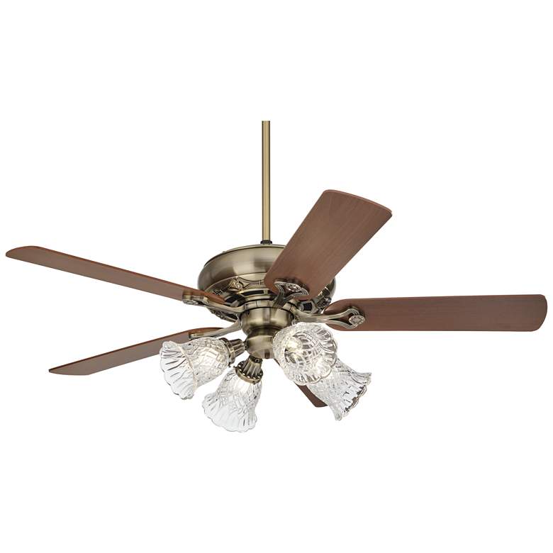 Image 2 52 inch Casa Trilogy Brass and Barbizon Clear Glass LED Ceiling Fan
