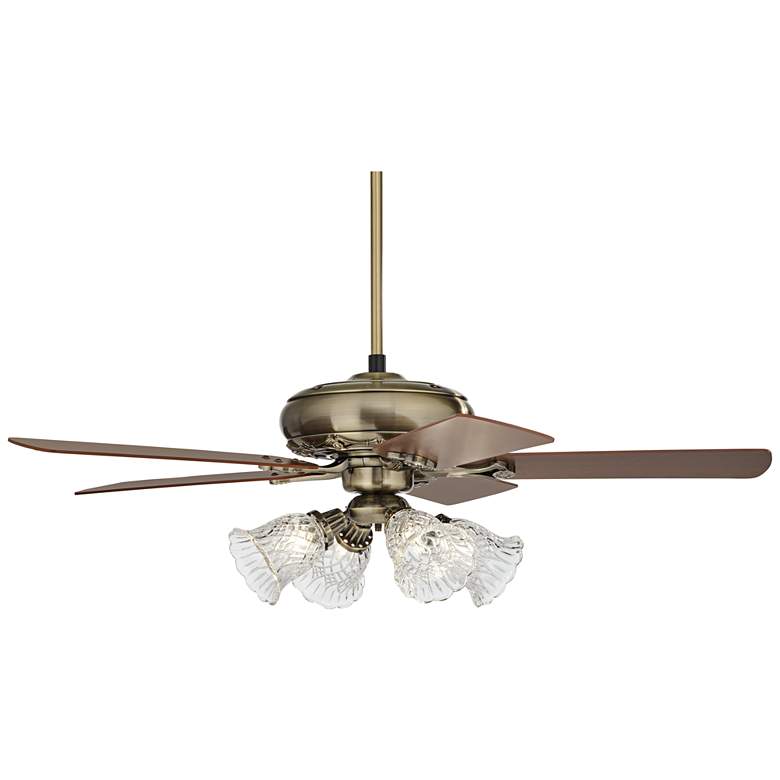 52&quot; Casa Trilogy Brass and Barbizon Clear Glass LED Ceiling Fan more views