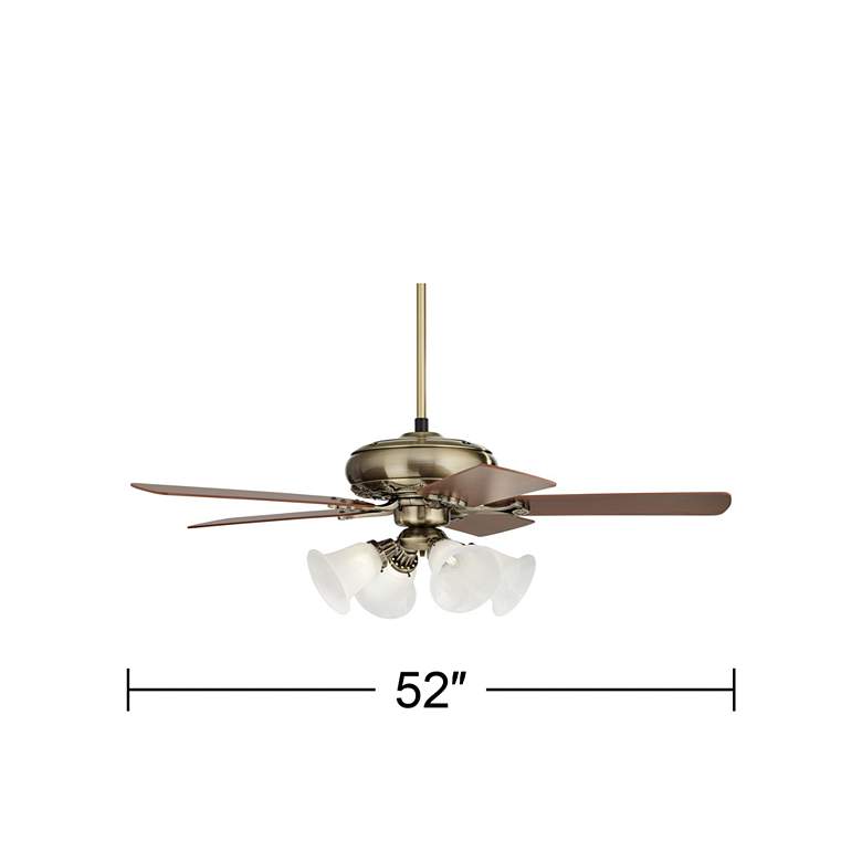 Image 7 52 inch Casa Trilogy Brass and Bell Glass Traditional Pull Chain Fan more views