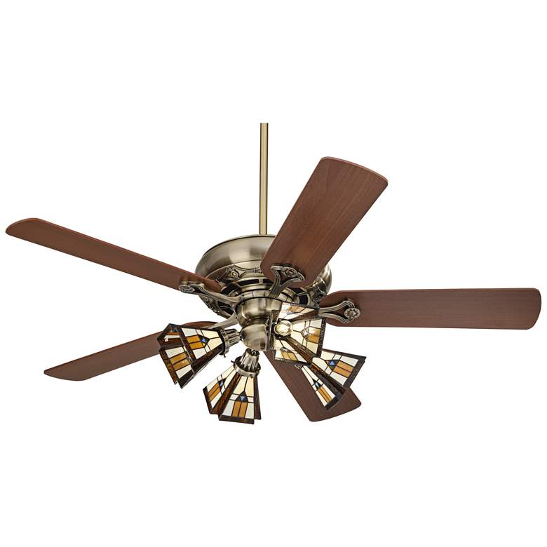 Image 5 52 inch Casa Trilogy Brass and Mission Glass LED Ceiling Fan more views