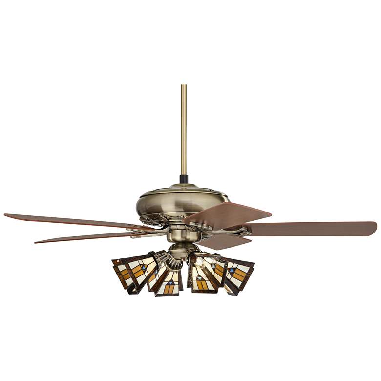 Image 6 52 inch Casa Trilogy Brass and Mission Glass LED Ceiling Fan more views
