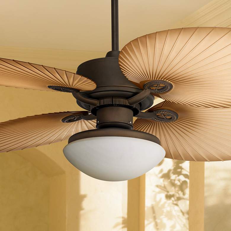 Image 1 52" Casa Vieja Aerostat Wide Palm Blades Outdoor Ceiling Fan