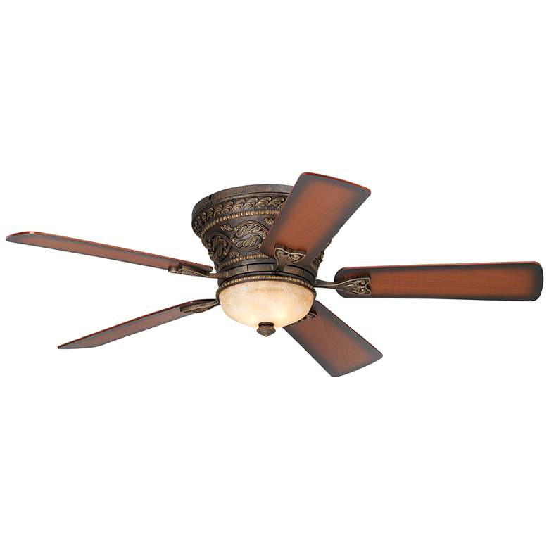 Image 2 52 inch Casa Vieja Ancestry Bronze Hugger LED Ceiling Fan with Remote
