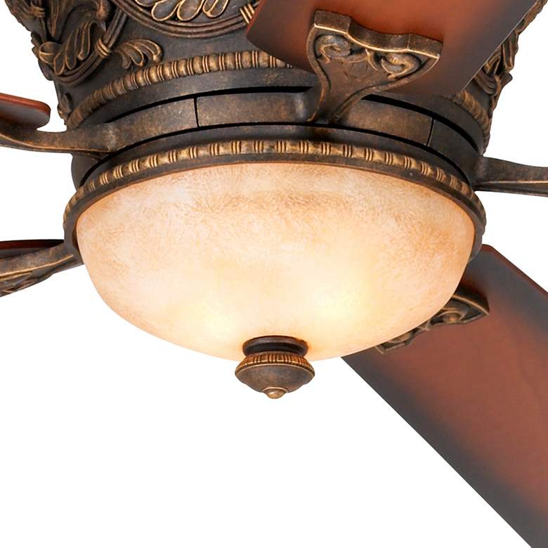 Image 3 52 inch Casa Vieja Ancestry Bronze Hugger LED Ceiling Fan with Remote more views