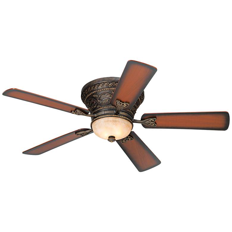 Image 6 52 inch Casa Vieja Ancestry Bronze Hugger LED Ceiling Fan with Remote more views