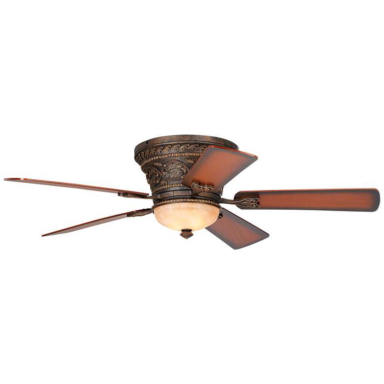 Image 7 52 inch Casa Vieja Ancestry Bronze Hugger LED Ceiling Fan with Remote more views