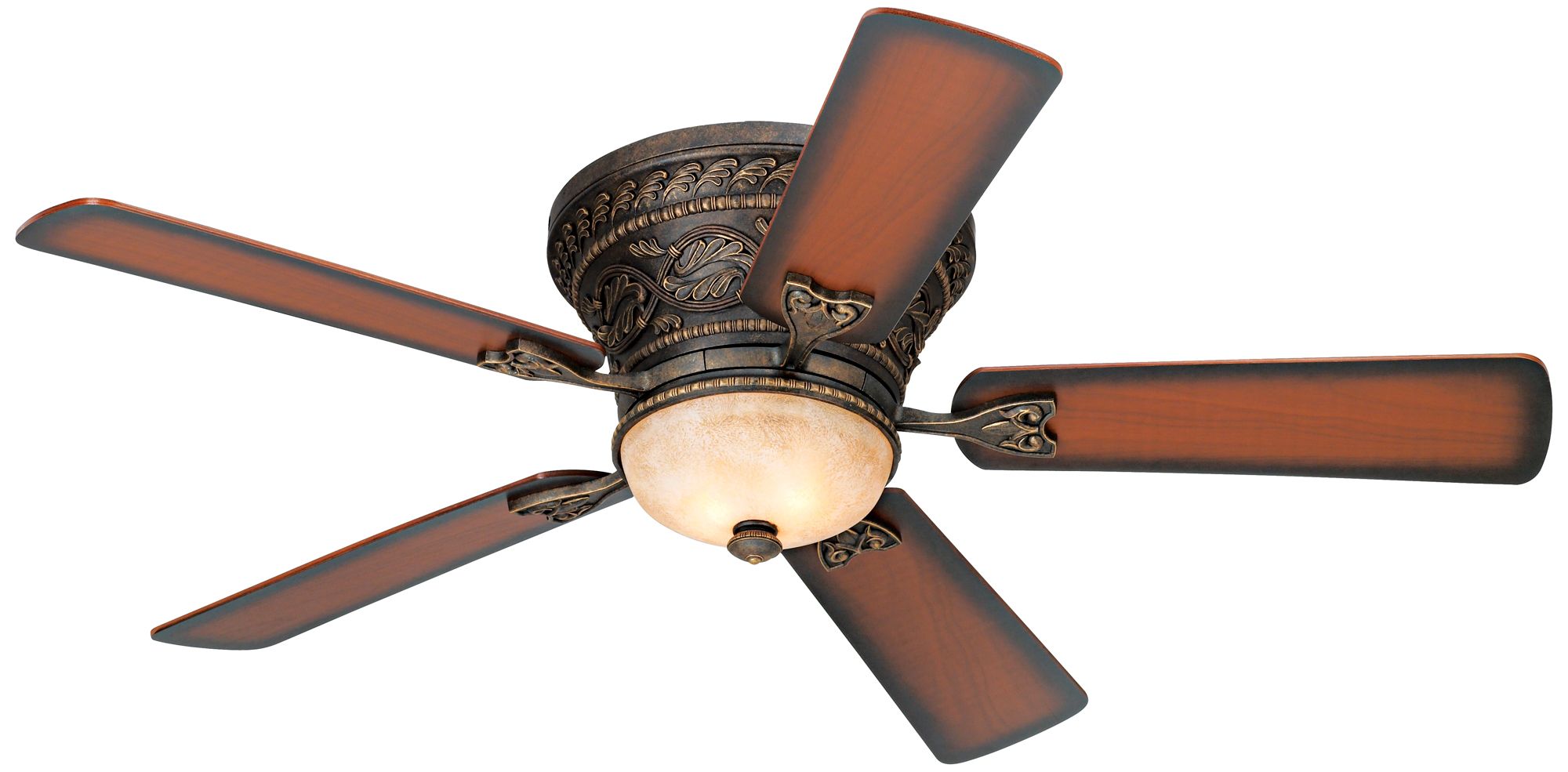 52" Casa Vieja Ancestry Bronze Hugger LED Ceiling Fan with Remote in scene