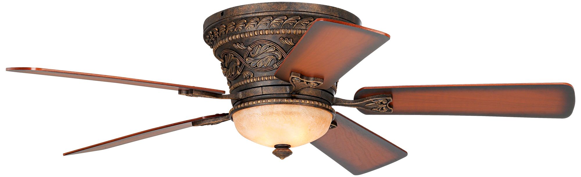 52" Casa Vieja Ancestry Bronze Hugger LED Ceiling Fan with Remote in scene