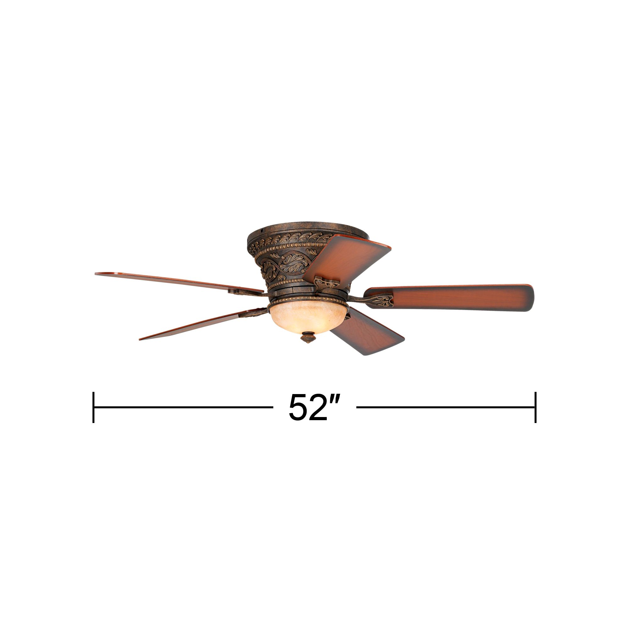 52" Casa Vieja Ancestry Bronze Hugger LED Ceiling Fan with Remote in scene
