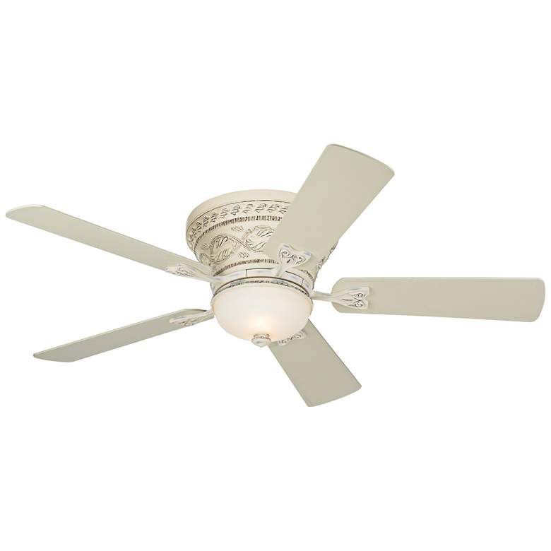 Image 2 52" Casa Vieja Ancestry LED French White Hugger Fan with Remote