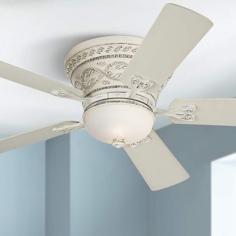 Image 1 52" Casa Vieja Ancestry™ White Hugger Ceiling Fan