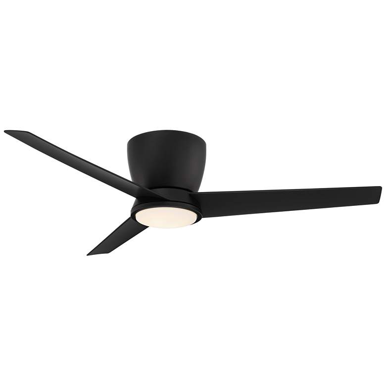 Image 2 52" Casa Vieja Auria Black Damp Rated LED Hugger Fan with Remote