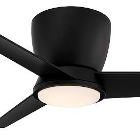 Image3 of 52" Casa Vieja Auria Black Damp Rated LED Hugger Fan with Remote more views