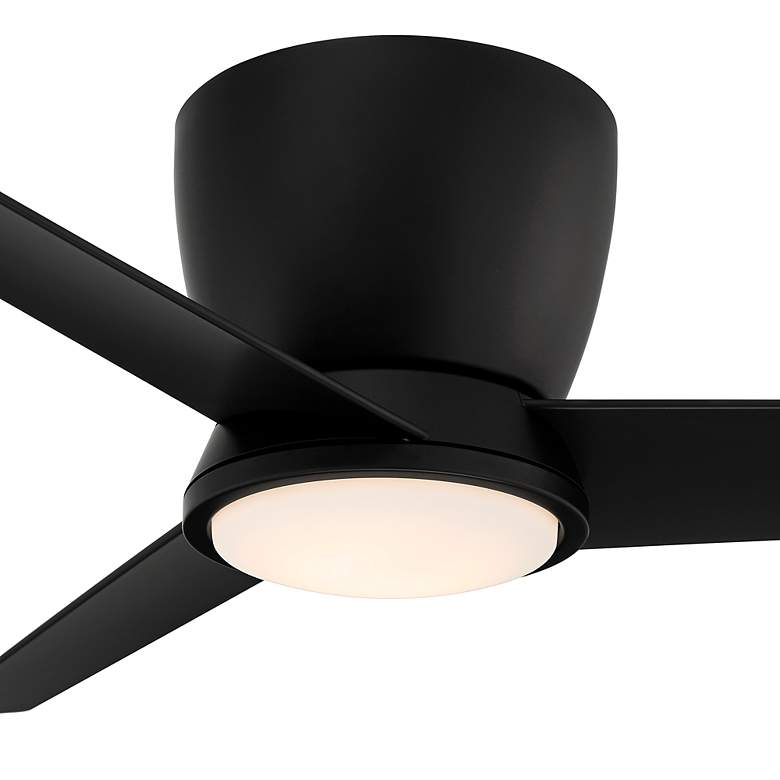Image 3 52" Casa Vieja Auria Black Damp Rated LED Hugger Fan with Remote more views