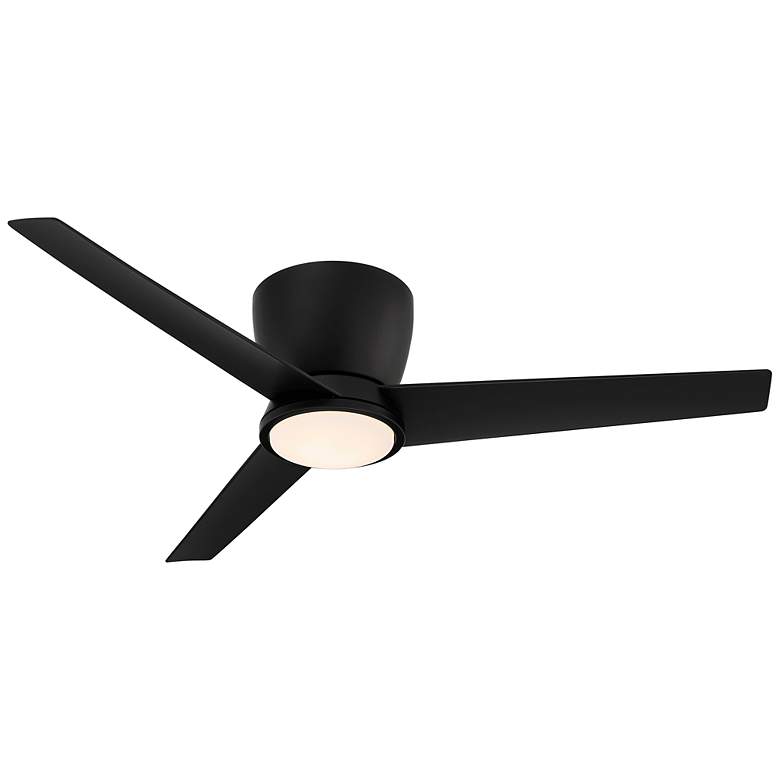Image 7 52" Casa Vieja Auria Black Damp Rated LED Hugger Fan with Remote more views
