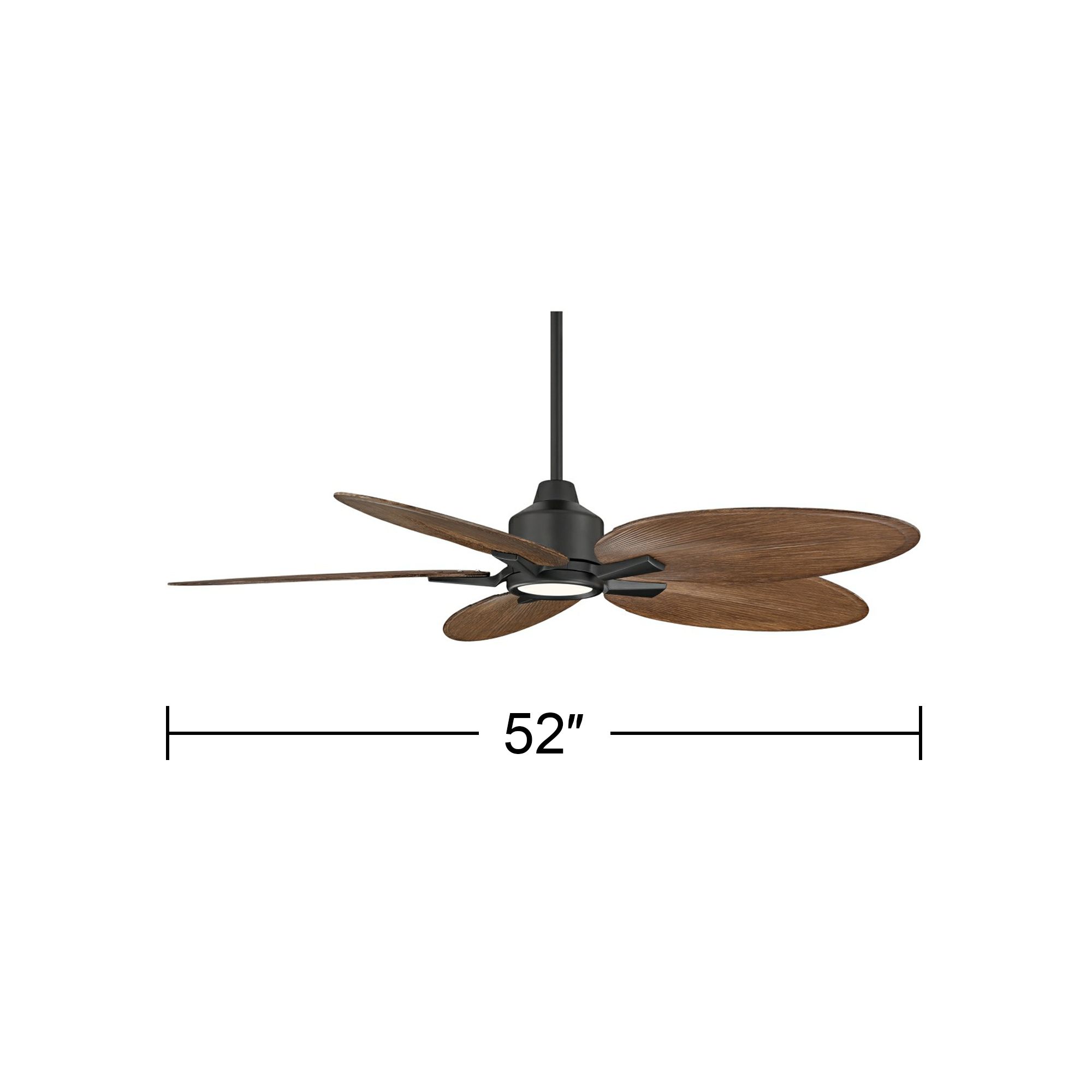 52" Casa Vieja Bayleaf Black Walnut Indoor/Outdoor LED Ceiling Fan in scene