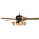 52" Casa Vieja™ Black Rust Amber Glass Ceiling Fan