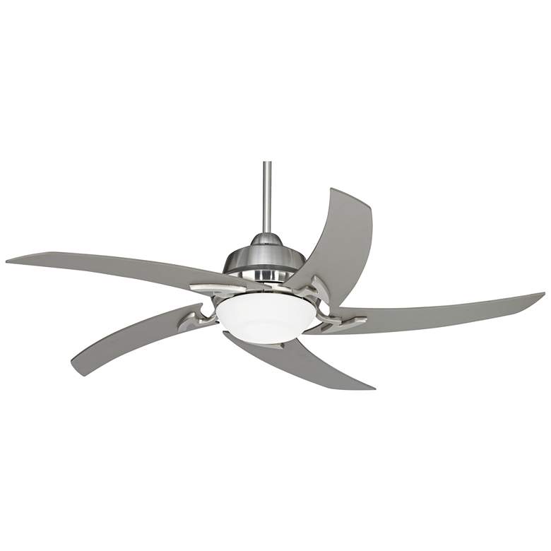 Image 2 52 inch Casa Vieja Capri Brushed Nickel LED Modern Ceiling Fan with Remote
