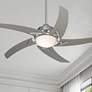 52" Casa Vieja Capri Brushed Nickel LED Modern Ceiling Fan with Remote