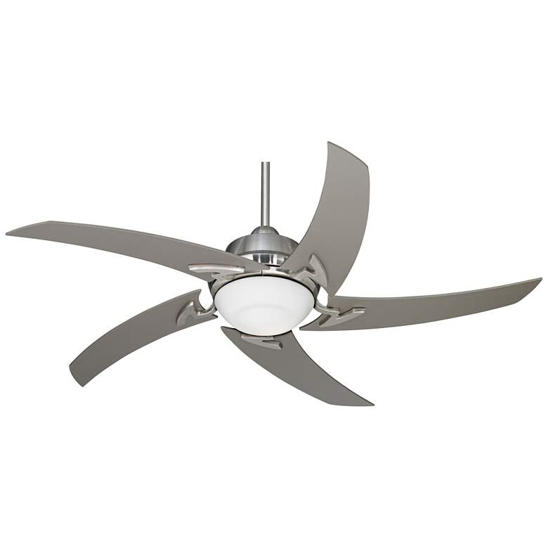 Image 6 52" Casa Vieja Capri Brushed Nickel LED Modern Ceiling Fan with Remote more views