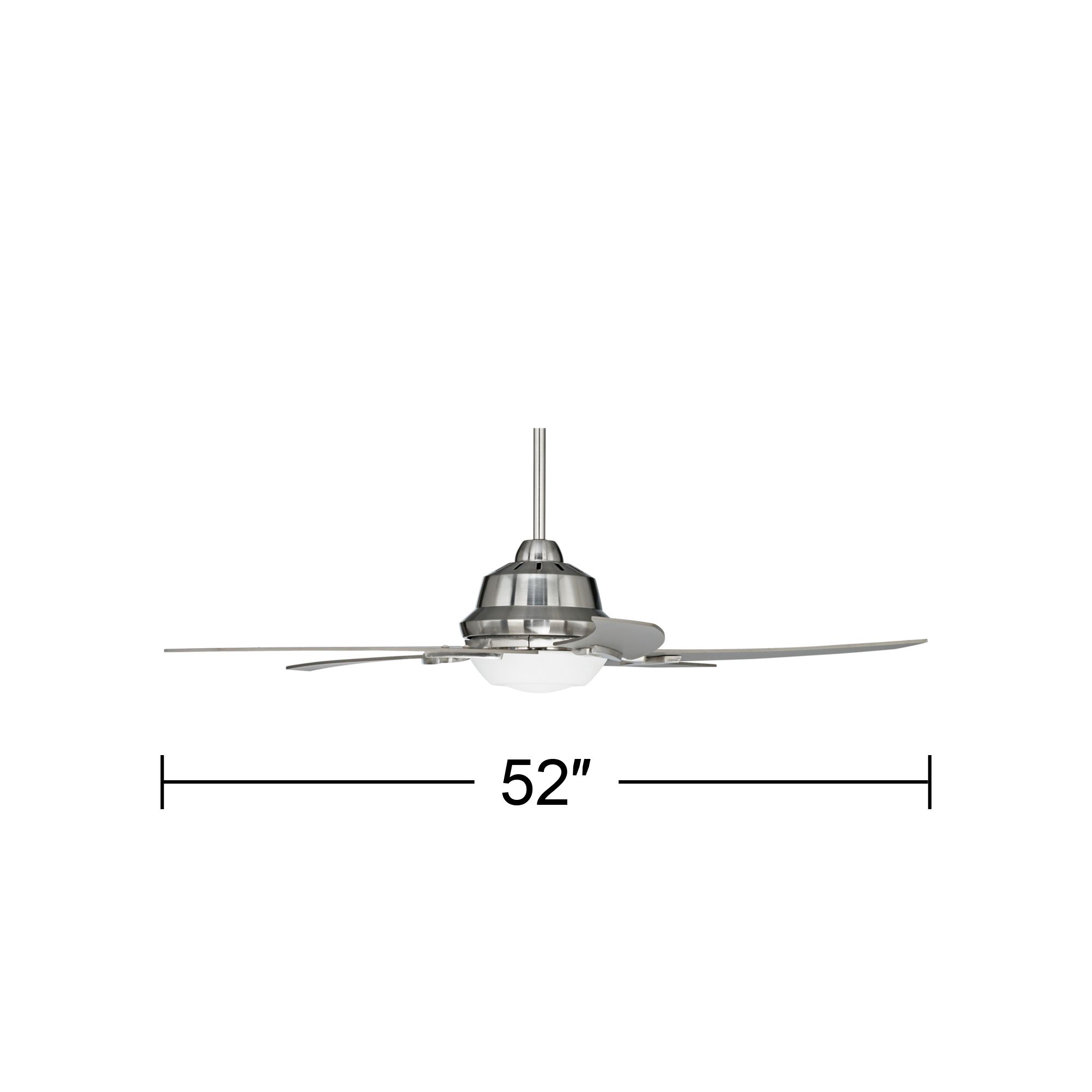 52" Casa Vieja Capri Brushed Nickel LED Modern Ceiling Fan with Remote