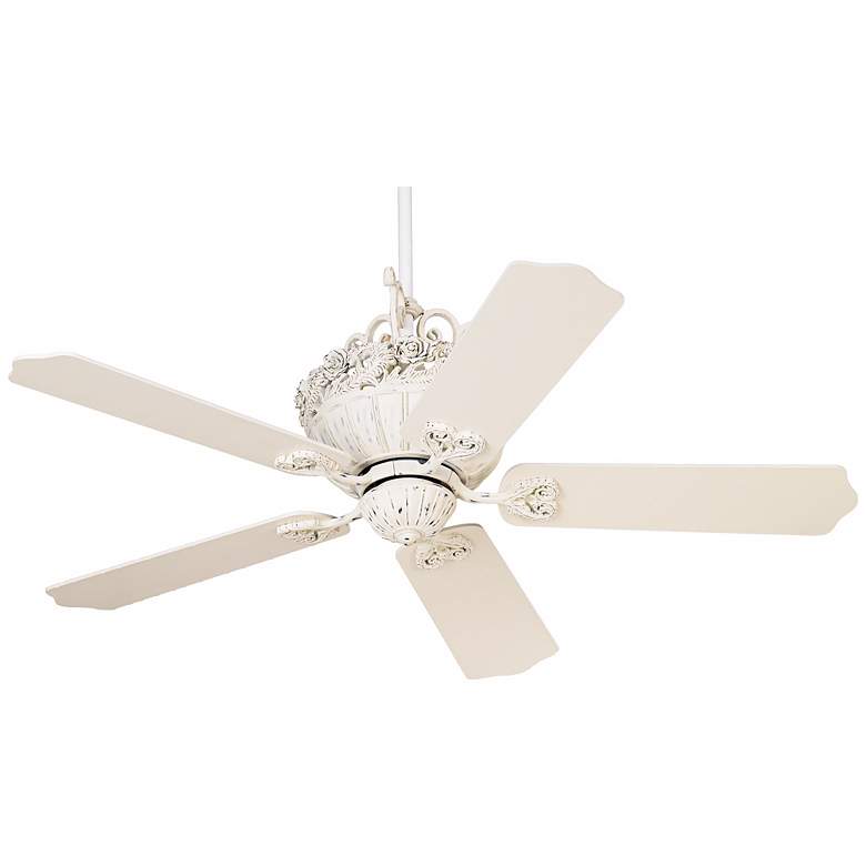 Image 2 52" Casa Vieja Chic Rubbed White Ceiling Fan with Pull Chain