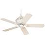 52" Casa Vieja Chic Rubbed White Ceiling Fan with Pull Chain