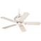 52" Casa Vieja Chic Rubbed White Ceiling Fan with Pull Chain
