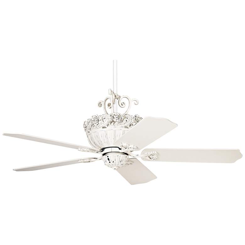 Image 5 52" Casa Vieja Chic Rubbed White Ceiling Fan with Pull Chain more views