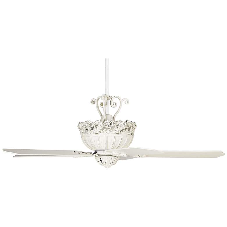 Image 6 52 inch Casa Vieja Chic Rubbed White Ceiling Fan with Pull Chain more views