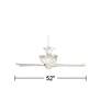 52" Casa Vieja Chic Rubbed White Ceiling Fan with Pull Chain