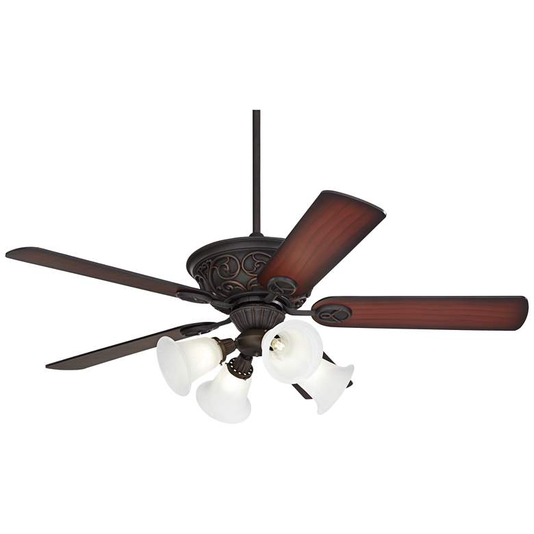 Image 2 52" Casa Vieja Contessa Bronze Marbleized Glass LED Pull Chain Fan